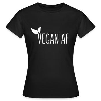 Vegan AF, Vegan As Fuck, Rude Funny Vegan - T-shirt Femme - noir - Devant - AI Model Female 172 dark (172cm)