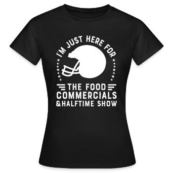 Je suis juste ici pour les publicités alimentaires - T-shirt Femme - noir - Devant - AI Model Female 172 dark (172cm)
