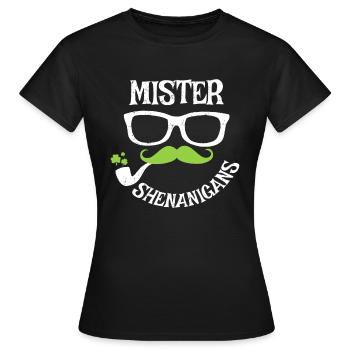 Mister Shenanigans Cadeau amusant de la Saint-Patrick - T-shirt Femme - noir - Devant - AI Model Female 172 dark (172cm)