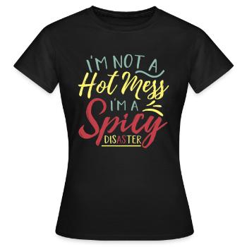 HOT MESS SARCASTIQUE DRÔLE - T-shirt Femme - noir - Devant - AI Model Female 172 dark (172cm)