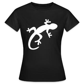 Batik-Eidechse Regenbogen Drucken Monitor Gecko Hippie - Frauen T-Shirt - Schwarz - Vorne - AI Model Female 172 dark (172cm)