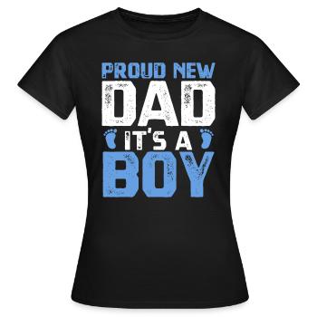 Stolzer neuer Vater It's A Boy Design Vatertag - Frauen T-Shirt - Schwarz - Vorne - AI Model Female 172 dark (172cm)