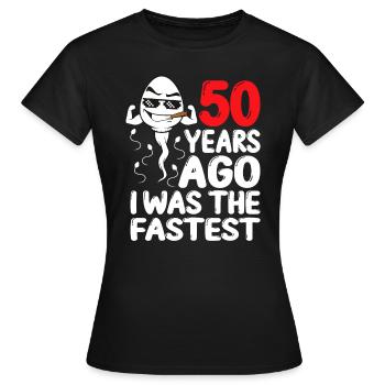 50e anniversaire robe Gag il y a 50 ans - T-shirt Femme - noir - Devant - AI Model Female 172 dark (172cm)