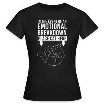 En cas de rupture émotionnelle, placez le chat - T-shirt Femme - noir - Devant - AI Model Female 172 dark (172cm)