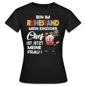 Arbeit Rente Pensionist Pensionierung 2024 - Frauen T-Shirt - Schwarz - Vorne - AI Model Female 172 dark (172cm)