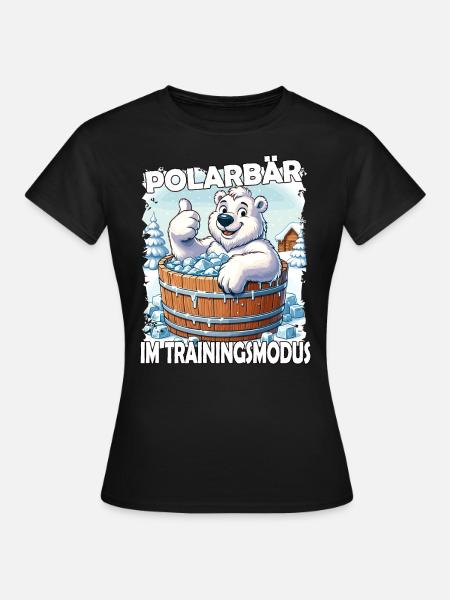 Eisbaden Winterbaden Lustig - Frauen T-Shirt - Schwarz