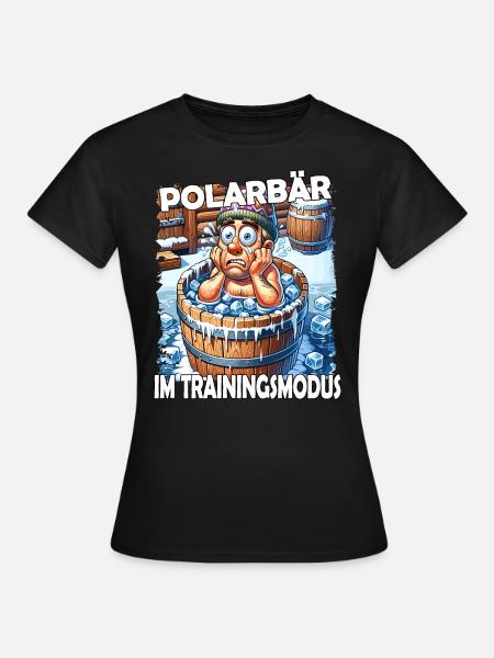 Eisbaden Winterbaden Lustig - Frauen T-Shirt - Schwarz