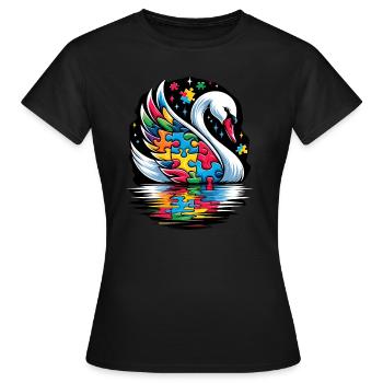 Autism Awareness puzzles piece - Frauen T-Shirt - Schwarz - Vorne - AI Model Female 172 dark (172cm)