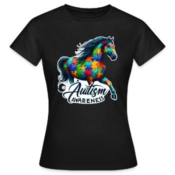 Autism Awareness puzzles piece - Frauen T-Shirt - Schwarz - Vorne - AI Model Female 172 dark (172cm)