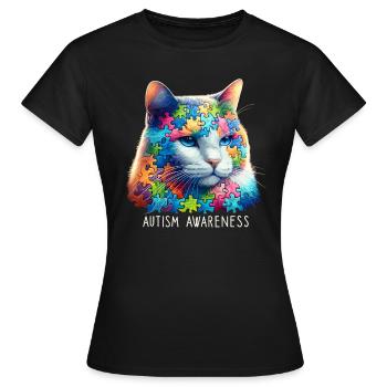 Autism Awareness puzzles piece - Frauen T-Shirt - Schwarz - Vorne - AI Model Female 172 dark (172cm)