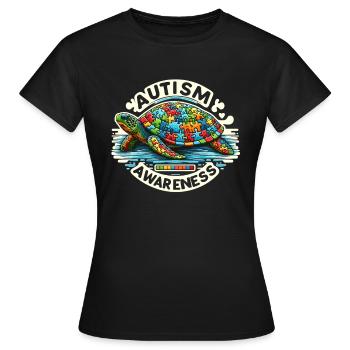 Autism Awareness puzzles piece - Frauen T-Shirt - Schwarz - Vorne - AI Model Female 172 dark (172cm)