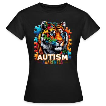Autism Awareness puzzles piece - Frauen T-Shirt - Schwarz - Vorne - AI Model Female 172 dark (172cm)