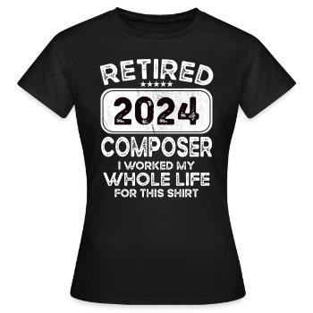 Compositeur retraité 2024 - T-shirt Femme - noir - Devant - AI Model Female 172 dark (172cm)