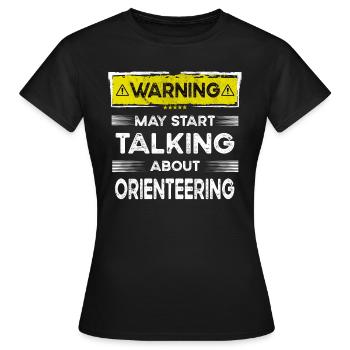 Parler de course d’orientation drôle - T-shirt Femme - noir - Devant - AI Model Female 172 dark (172cm)