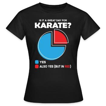 Est-ce un grand jour pour le karaté ? - T-shirt Femme - noir - Devant - AI Model Female 172 dark (172cm)