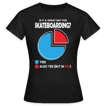 Est-ce un grand jour pour le skateboard ? - T-shirt Femme - noir - Devant - AI Model Female 172 dark (172cm)