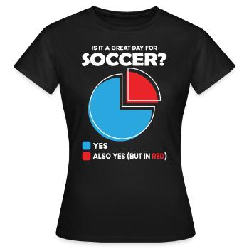 Est-ce un grand jour pour le football ? - T-shirt Femme - noir - Devant - AI Model Female 172 dark (172cm)