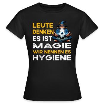 Leute denken Magie Hygiene Medizin lebensmittel - Frauen T-Shirt - Schwarz - Vorne - AI Model Female 172 dark (172cm)