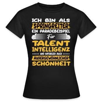Springreiter ein Paradebeispiel Springreiten - Frauen T-Shirt - Schwarz - Vorne - AI Model Female 172 dark (172cm)