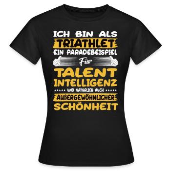 Triathlet ein Paradebeispiel Triathlet - Frauen T-Shirt - Schwarz - Vorne - AI Model Female 172 dark (172cm)