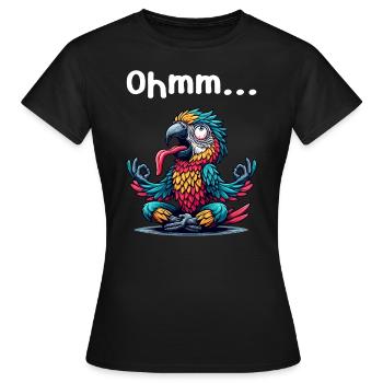 Ohmmm drôle yoga méditation sport - T-shirt Femme - noir - Devant - AI Model Female 172 dark (172cm)