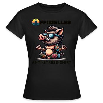 Meditieren & Yoga Offizielles Anti Stress - Frauen T-Shirt - Schwarz - Vorne - AI Model Female 172 dark (172cm)