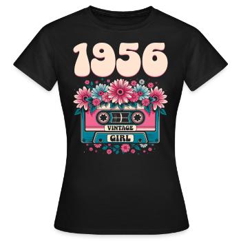 Women's 70th Anniversary Cassette 1956 - Women's T-Shirt - black - Front - AI Model Female 172 dark (172cm)