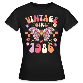 40 Ans Vintage Femme Anniversaire 1986 - T-shirt Femme - noir - Devant - AI Model Female 172 dark (172cm)