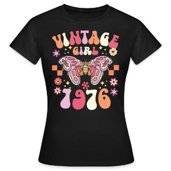 50 Years Vintage Woman Birthday 1976 - Women's T-Shirt - black - Front - AI Model Female 172 dark (172cm)