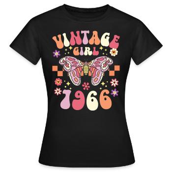 60 Years Vintage Woman Birthday 1966 - Women's T-Shirt - black - Front - AI Model Female 172 dark (172cm)