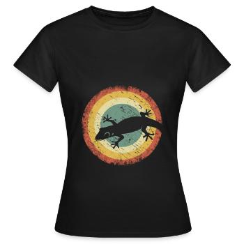 Cadeau de reptile de terrarium de lézard gecko - T-shirt Femme - noir - Devant - AI Model Female 172 dark (172cm)