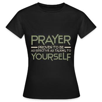 Anti-religion - T-shirt Femme - noir - Devant - AI Model Female 172 dark (172cm)