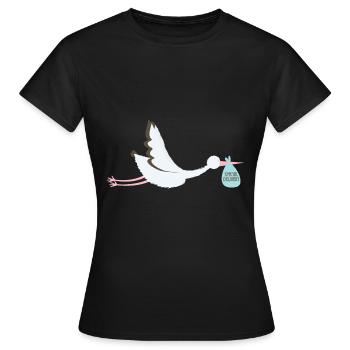 Spezielle Storchen-Lieferung - Frauen T-Shirt - Schwarz - Vorne - AI Model Female 172 dark (172cm)