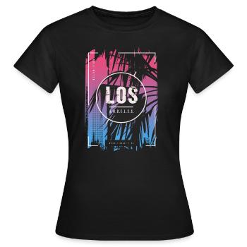 CA, Los Angeles - Frauen T-Shirt - Schwarz - Vorne - AI Model Female 172 dark (172cm)