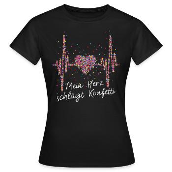 Herzschlag, Kölner Dom, Herz, Karneval - Frauen T-Shirt - Schwarz - Vorne - AI Model Female 172 dark (172cm)