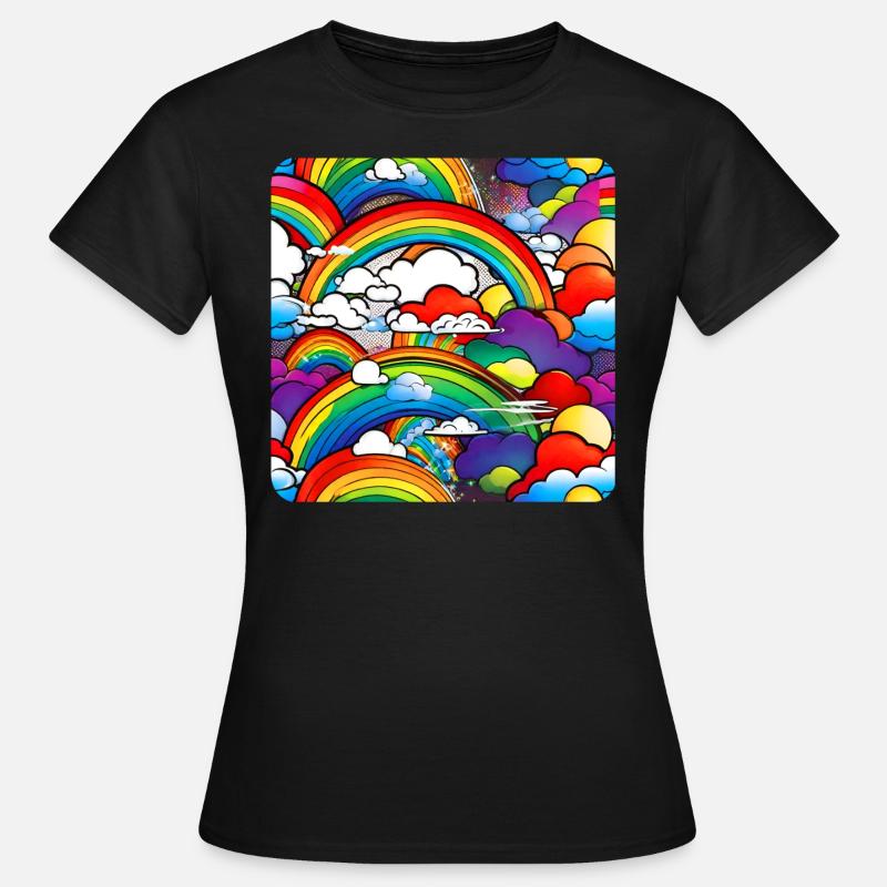 Rainbows and clouds - Women's T-Shirt - black