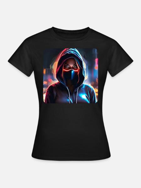 Cooles Cyberpunk Girl - Frauen T-Shirt - Schwarz