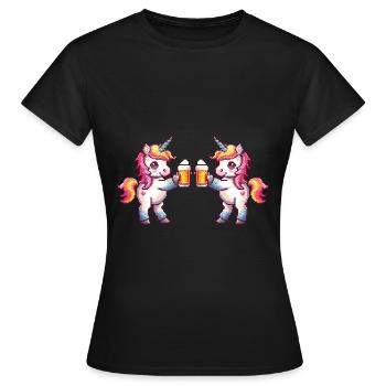 Unicorn Team Beer Party - Women's T-Shirt - black - Front - AI Model Female 172 dark (172cm)