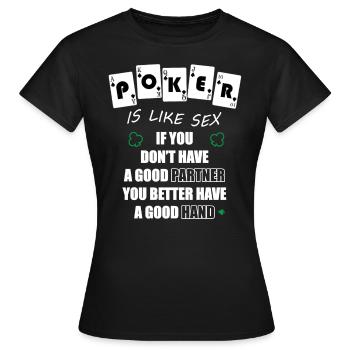 Poker Sex Gambling Royal Flush - T-shirt Femme - noir - Devant - AI Model Female 172 dark (172cm)