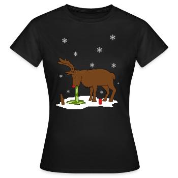 Ugly Christmas reindeer - Women's T-Shirt - black - Front - AI Model Female 172 dark (172cm)
