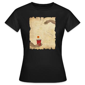 Michelangelo hands beerpong beer pong - Women's T-Shirt - black - Front - AI Model Female 172 dark (172cm)