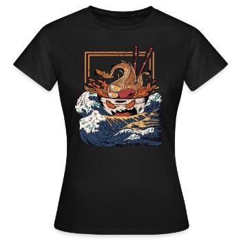 Ramen Kawaii Anime Japan Noodles Shirt Ramen Bowl - Women's T-Shirt - black - Front - AI Model Female 172 dark (172cm)