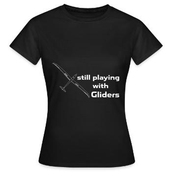 Glider Gliding Gliding Gliding Glider - Women's T-Shirt - black - Front - AI Model Female 172 dark (172cm)