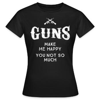 Retro Waffen Pistolen lustiges Geschenk Schützen - Frauen T-Shirt - Schwarz - Vorne - AI Model Female 172 dark (172cm)
