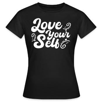 Love your self - T-shirt Femme - noir - Devant - AI Model Female 172 dark (172cm)
