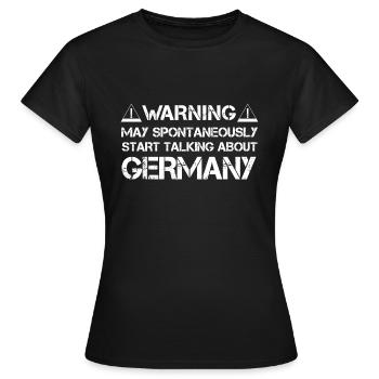L’avertissement pourrait commencer à parler de l’Allemagne - T-shirt Femme - noir - Devant - AI Model Female 172 dark (172cm)