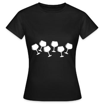 Verre à vin rouge Verre à vin - T-shirt Femme - noir - Devant - AI Model Female 172 dark (172cm)