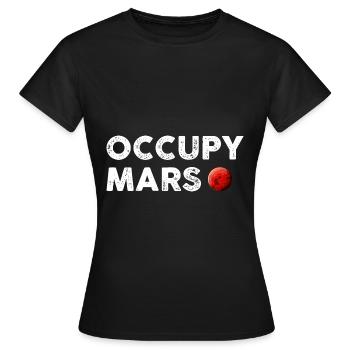 Occupy Mars Planète exploration - T-shirt Femme - noir - Devant - AI Model Female 172 dark (172cm)