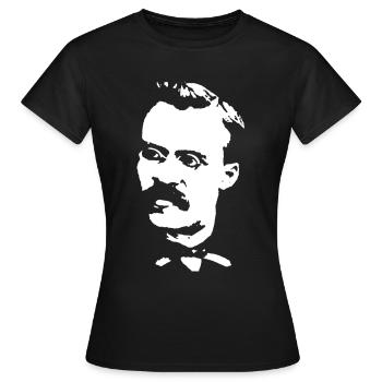 Friedrich Nietzsche - T-shirt Femme - noir - Devant - AI Model Female 172 dark (172cm)