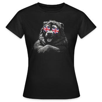 Chien de berger du Caucase Drapeau de l’Angleterre - T-shirt Femme - noir - Devant - AI Model Female 172 dark (172cm)